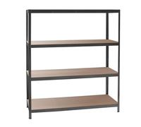 WilTec Étagère Noire Charges Lourdes 160×60×180cm Système emboîtable 4 Niveaux 175kg/niveau