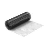 Wiltec Fil de Grillage Noir à Mailles carrées 19 x 19 mm - 5 m x 50 cm - en Acier galvanisé revêtus par PVC - Rouleau Clôture pour Volière Clapier Jardin Sylviculture Agriculture