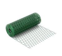 Wiltec Fil de grillage Vert à mailles alvéolaires 25 x 25 mm - 25 m x 90 cm - en Acier galvanisé revêtus par PVC - Rouleau Clôture pour Volière Clapier Jardin Sylviculture Agriculture