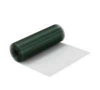 Wiltec Fil de grillage Vert à mailles carrées 12 x 12 mm - 10 m x 100 cm - en Acier galvanisé revêtus par PVC - Rouleau Clôture pour