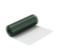Wiltec Fil de grillage Vert à mailles carrées 25 x 25 mm - 25 m x 50 cm - en Acier galvanisé revêtus par PVC - Rouleau Clôture pour Volière Clapier Jardin Sylviculture Agriculture