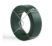 WilTec Fil de Jardin - Ø 1,6 mm x 50 m - en Acier revêtu de PVC - Rouleau de Fil de Jardinage métallique, Fil de Plante, Fil de Jardinier - Vert