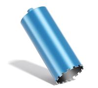 Wiltec Foret diamant pour Carotteuse Ø 200 mm – Rendement moyen – 1¼ UNC – Longueur 450 mm – Métal fritté – Forage à humide – Chantier Carrelage Béton – Trépan Couronne Diamant