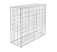 Wiltec Gabion - 100 x 80 x 30 cm - Largeur maille 5 x 10 cm - Mur Paroi en pierre, Bordure de jardin, Espalier à Grillage métallique, Clôture, Panier - pour Jardinage, Paysagisme