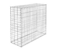 Wiltec Gabion - 100 x 80 x 30 cm - Largeur maille 5 x 10 cm - Mur Paroi en pierre, Bordure de jardin, Espalier à Grillage métallique, Clôture, Panier - pour Jardinage, Paysagisme