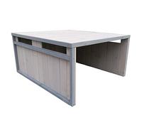Wiltec Garage de Robot Tondeuse - 800 x 700 x 380 mm - Couleur Grise - en Bois Massif et avec Toit Plat - Abri Carport de Jardinage Tonte de Gazon