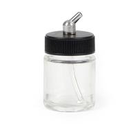 Wiltec Gobelet à Peinture Airbrush - en Verre - avec Couvercle et Tube Plongeur - 22 cm³ - Godet aérographe Variante 3