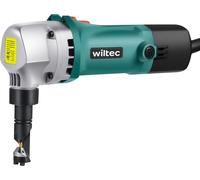 Wiltec Grignoteuse électrique de de tôle et plastique – 500 W – Profondeur de coupe 2,5 mm – 2000 tr/min max. – Outil de découpe de métal – Tête de coupe orientable 360°