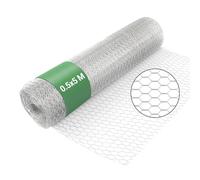 Wiltec Grillage de volière Acier Galvanisé - Mailles 13 mm Hexagonal Hauteur 0,5 m Longueur 5 m Fil Ø 0,6 mm - Lapin Grillage à poule Grillage animaux Terrasse Jardin Clôture Enclos