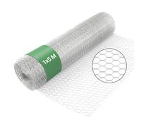 Wiltec Grillage de volière Acier Galvanisé - Mailles 25 mm Hexagonal Hauteur 1 m Longueur 5 m Fil Ø 0,7 mm - Lapin Grillage à poule Grillage animaux Terrasse Jardin Clôture Enclos