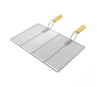 Wiltec Grille BBQ Carrée 60x40cm Acier inoxydable avec Poignée Barbecue Charbon de bois /à gaz Boule Grillade Cuisson Terrasse Jardi