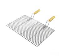 Wiltec Grille BBQ Carrée 67x40cm Acier inoxydable avec Poignée Barbecue Charbon de bois/à gaz Boule Grillade Cuisson Terrasse Jardin Plancha Viande Légumes