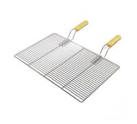 Wiltec Grille BBQ Carrée 67x40cm Acier inoxydable avec Poignée Barbecue Charbon de bois /à gaz Boule Grillade Cuisson Terrasse Jardi