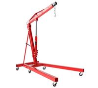 Wiltec Grue d’atelier – Capacité max. 2000 kg – Hauteur max. 2250 mm – Bras levage 1020-1550 mm – Chèvre d’atelier en acier – Lève-moteur Hydraulique Pompe double Dispositif de levage