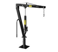 Wiltec Grue de levage de pick-up - Capacité de charge max. de 900 kg - Chèvre mécanique d'atelier avec Socle massif et Bras pivotant à 360° - Ancrage Fixation au sol et Remorque