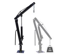 Wiltec Grue de levage pour Pick up ou Remorque - Charge max. 500 kg - avec Tête pivotante à 360° et Socle massif pour Ancrage au sol - Chèvre monte charge chargement et déchargement