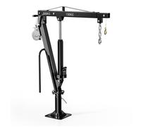 Wiltec Grue de levage pour Pick up ou Remorque - Charge max. 500 kg - Hauteur max. 1770 mm - Tête pivotante 360°, Treuil, Manivelle