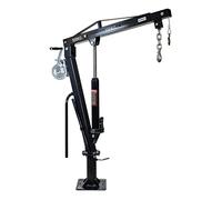 Wiltec Grue de levage pour Pick up ou Remorque - Charge max. 500 kg - Hauteur max. 1810 mm - Tête pivotante 360°, Treuil, Manivelle et Socle massif - Chèvre monte charge chargement et déchargement