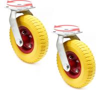 Wiltec Jeu 2x Roulette de transport pivotante increvable – Ø 220 mm – Capacité 100 kg – enPolyuréthanePolyuréthane – Roue avec Plaque de montage – Transport Appareil Accessoire Meuble – Usage silencie