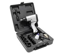 Wiltec Jeu hocs pneumatique avec 17 pièces – 320 Nm, Pression 6 bars – Raccord Raccord ¼″ – Visseuse Tournevis pneumatique Accessoires air comprimé