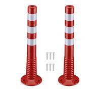 Wiltec Kit 2x Poteau de balisage PU Orange/Blanc 75cm φ 200x 750mm Poids 2,7kg Poteau de signalisation avec socle Prévention danger Borne amovible Signalétique extérieure Prévention Danger Chantier