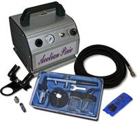 Wiltec Kit Airbrush avec compresseur AS 176 – 20-23 l/min – avec Pistolet aérographe 128, Godets 22 ml & Accessoires – pour débutants et professionels – Aérographie, Tatouage, Nail Art, Peinture