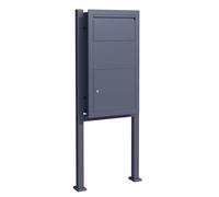 Wiltec Kit Boîte à Colis verrouillable Gris Anthracite et Pied, 470 x 220 x 870 mm, Boîte aux Lettres, pour Colis Max. 350 x 300 x 110 mm, Usage Domestique courrier