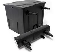 Wiltec Kit complet: CBF-350 Filtre de bassin jusqu'à 12000 L Biologique, CUV-218 lampe uv UVC Clarificateur avec 18 Watt Puissance UV-C