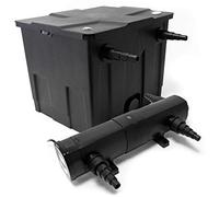 Wiltec Kit complet: CBF-350 Filtre de bassin jusqu'à 12000 L Biologique, CUV-224 lampe uv UVC Clarificateur avec 24 Watt Puissance UV-C