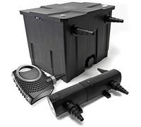 Wiltec Kit complet: CBF-350 Filtre de bassin jusqu'à 12000 L Biologique, NEO10000 SuperECO pompe de filtration 10000l/h 80W, CUV-218 lampe uv UVC Clarificateur avec 18W