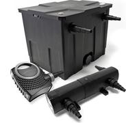 Wiltec Kit complet: CBF-350 Filtre de bassin jusqu'à 12000 L Biologique, NEO10000 SuperECO pompe de filtration 10000l/h 80W, CUV-224 lampe uv UVC Clarificateur avec 24W