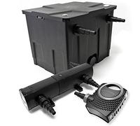Wiltec Kit complet: CBF-350 Filtre de bassin jusqu'à 12000 L Biologique, NEO10000 SuperECO pompe de filtration 10000l/h 80W, CUV-218 lampe uv UVC Clarificateur avec 18W