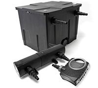 Wiltec Kit complet: CBF-350 Filtre de bassin jusqu'à 12000 L Biologique, NEO10000 SuperECO pompe de filtration 10000l/h 80W, CUV-236 lampe uv UVC Clarificateur avec 36W
