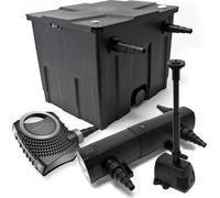 Wiltec Kit complet: CBF-350 Filtre de bassin jusqu'à 12000L Biologique, NEO10000 pompe de filtration 10000l/h 80W, CUV-224 lampe uv UVC Clarificateur avec 24W, HJ-943 Pompe pour fontaine 800l/h 16W