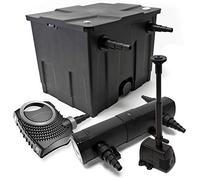 Wiltec Kit complet: CBF-350 Filtre de bassin jusqu'à 12000L Biologique, NEO10000 pompe de filtration 10000l/h 80W, CUV-236 lampe uv UVC Clarificateur avec 36W, HJ-943 Pompe pour fontaine 800l/h 16W