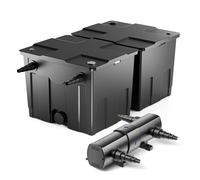 Wiltec Kit complet: CBF-350B Filtre de bassin jusqu'à 60000 L Biologique, CUV-224 lampe uv UVC Clarificateur avec 24 Watt Puissance UV-C