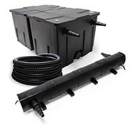 Wiltec Kit complet: CBF-350B Filtre de bassin jusqu'à 60000 L Biologique, CUV-272 lampe uv UVC Clarificateur avec 72W, 5m Tuyau 25 mm (1")
