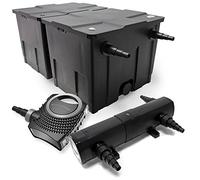 Wiltec Kit complet: CBF-350B Filtre de bassin jusqu'à 60000 L Biologique, NEO10000 SuperECO pompe de filtration 10000l/h 80W, CUV-236 lampe uv UVC Clarificateur avec 36W