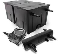 Wiltec Kit complet: CBF-350B Filtre de bassin jusqu'à 60000 L Biologique, NEO10000 SuperECO pompe de filtration 10000l/h 80W, CUV-218 lampe uv UVC Clarificateur avec 18W