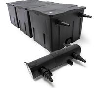 Wiltec Kit complet: CBF-350C Filtre de bassin jusqu'à 90000 L Biologique, CUV-218 lampe uv UVC Clarificateur avec 18 Watt Puissance UV-C