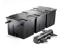 Wiltec Kit complet: CBF-350C Filtre de bassin jusqu'à 90000 L Biologique, CUV-224 lampe uv UVC Clarificateur avec 24 Watt Puissance UV-C