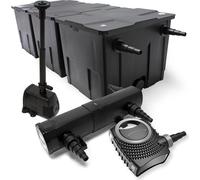 Wiltec Kit complet: CBF-350C Filtre de bassin jusqu'à 90000 L Biologique, NEO10000 pompe de filtration 10000l/h 80W, CUV-236 lampe uv UVC Clarificateur avec 36W, HJ-943 Pompe pour fontaine 800l/h 16W