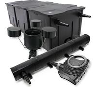 Wiltec Kit complet: CBF-350C Filtre de bassin jusqu'à 90000 L Biologique, NEO10000 pompe de filtration 10000l/h 80W, CUV-272 lampe uv UVC Clarificateur avec 72W, CSP-250 Écumeur 2500l/h 45W