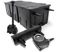 Wiltec Kit complet: CBF-350C Filtre de bassin jusqu'à 90000 L Biologique, NEO10000 pompe de filtration 10000l/h 80W, CUV-236 lampe uv UVC Clarificateur avec 36W, HJ-943 Pompe pour fontaine 800l/h 16W