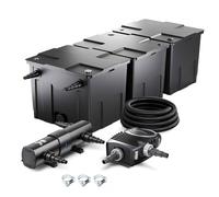 Wiltec Kit complet: CBF-350C Filtre de bassin jusqu'à 90000 L Biologique, NEO8000 pompe de filtration 8000l/h 70W, CUV-236 lampe uv