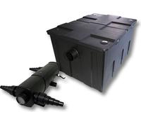 Wiltec Kit complet: CBF-550 Filtre de bassin jusqu'à 60000 L Biologique, CUV-218 lampe uv UVC Clarificateur avec 18 Watt Puissance UV-C