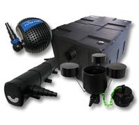 Wiltec Kit complet: CBF-550 Filtre de bassin jusqu'à 60000 L Biologique, NEO10000 pompe de filtration 10000l/h 80W, CUV-272 lampe uv UVC Clarificateur avec 72W, CSP-250 Écumeur 2500l/h 45W