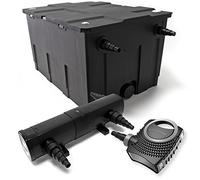 Wiltec Kit complet: CBF-550 Filtre de bassin jusqu'à 60000 L Biologique, NEO10000 SuperECO pompe de filtration 10000l/h 80W, CUV-236 lampe uv UVC Clarificateur avec 36W