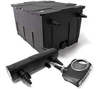 Wiltec Kit complet: CBF-550 Filtre de bassin jusqu'à 60000 L Biologique, NEO10000 SuperECO pompe de filtration 10000l/h 80W, CUV-236 lampe uv UVC Clarificateur avec 36W