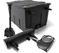 Wiltec Kit complet: CBF-550 Filtre de bassin jusqu'à 60000L Biologique, NEO10000 pompe de filtration 10000l/h 80W, CUV-236 lampe uv UVC Clarificateur avec 36W, HJ-943 Pompe pour fontaine 800l/h 16W